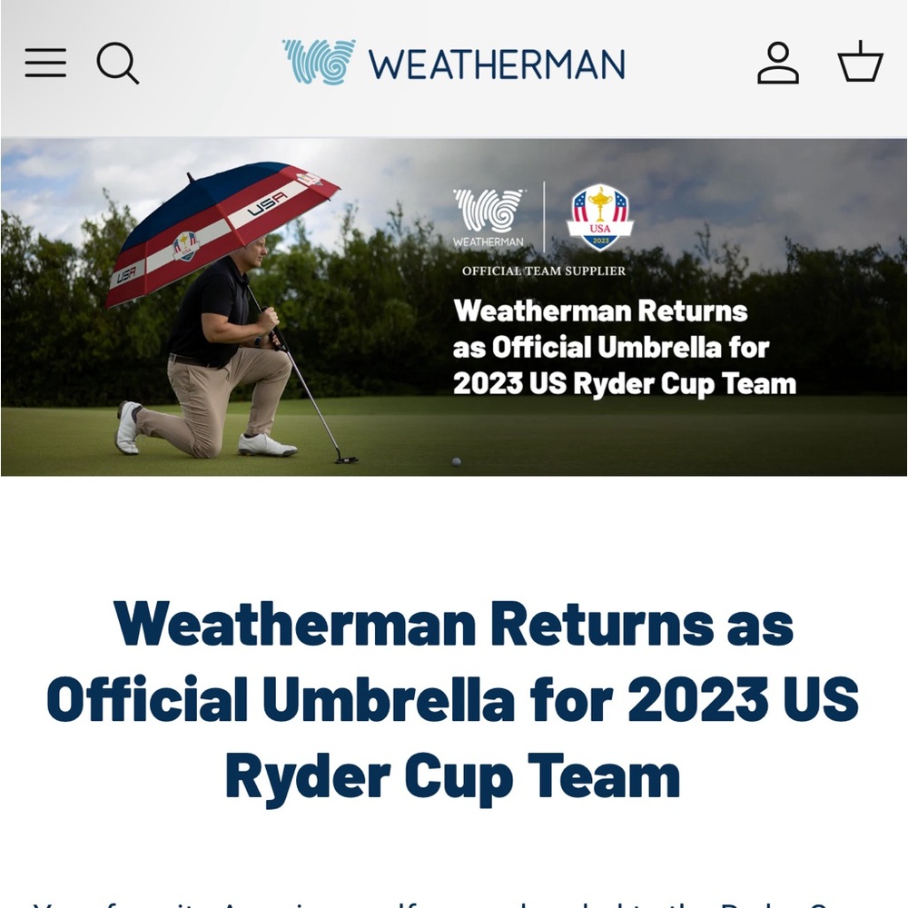 NEW Weatherman Golf Umbrella 2023 USA Ryder Cup PGA Collapsible Windproof - Picture 4 of 10